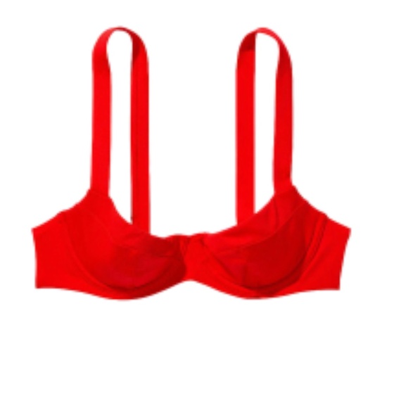 VS Wicked Flame Essential Ribbed Hipster Summer Vaca Vacation Full Bikini Top - Picture 3 of 3
